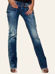 Vintage-Wash Straight-Leg Jeans