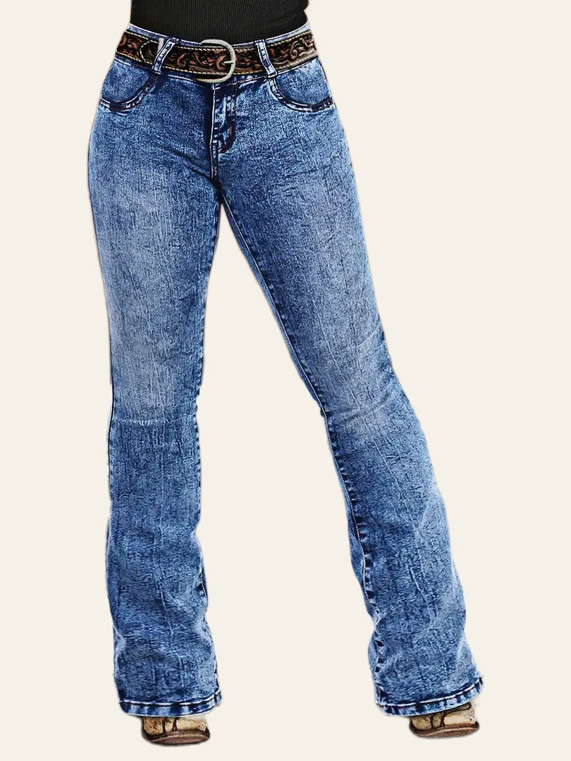 Acid-Wash Bootcut Jeans