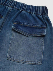 Drawstring Wide-Leg Jeans