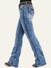 Acid-Wash Bootcut Jeans
