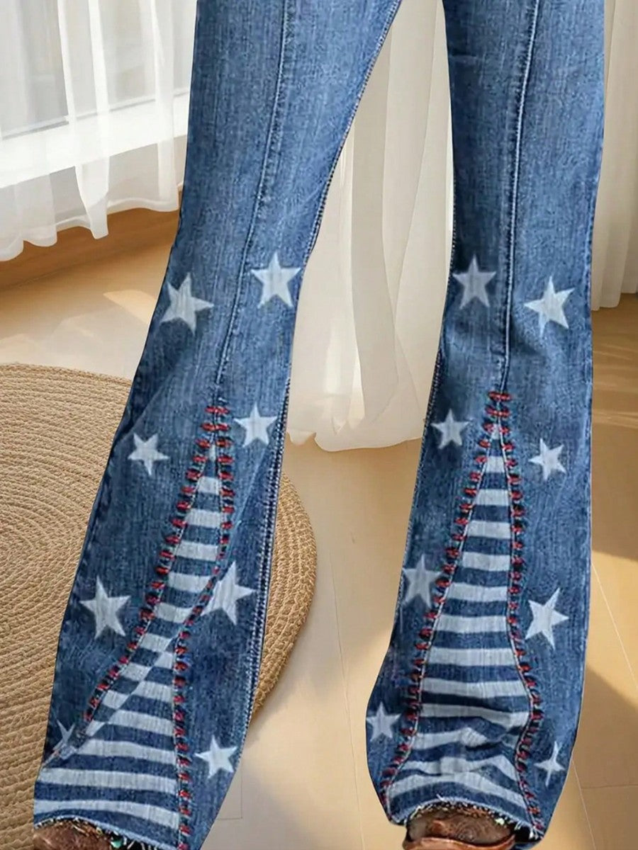 Stars & Stripes Flare Jeans