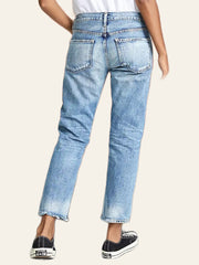 Light-Wash Straight Ankle Jeans