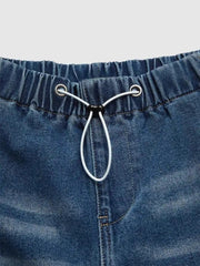 Drawstring Wide-Leg Jeans