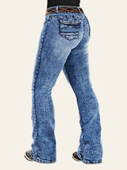 Acid-Wash Bootcut Jeans