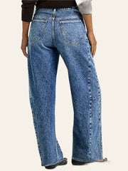 Seamed Wide-Leg Jeans