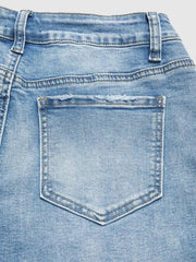 Light-Wash Straight Ankle Jeans