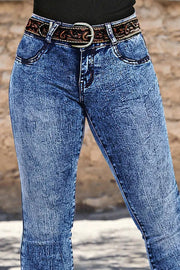 Acid-Wash Bootcut Jeans