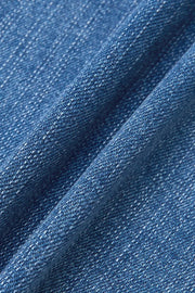 Button-Tab Cuffed Straight-Leg Jeans