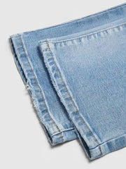 Light-Wash Straight Ankle Jeans