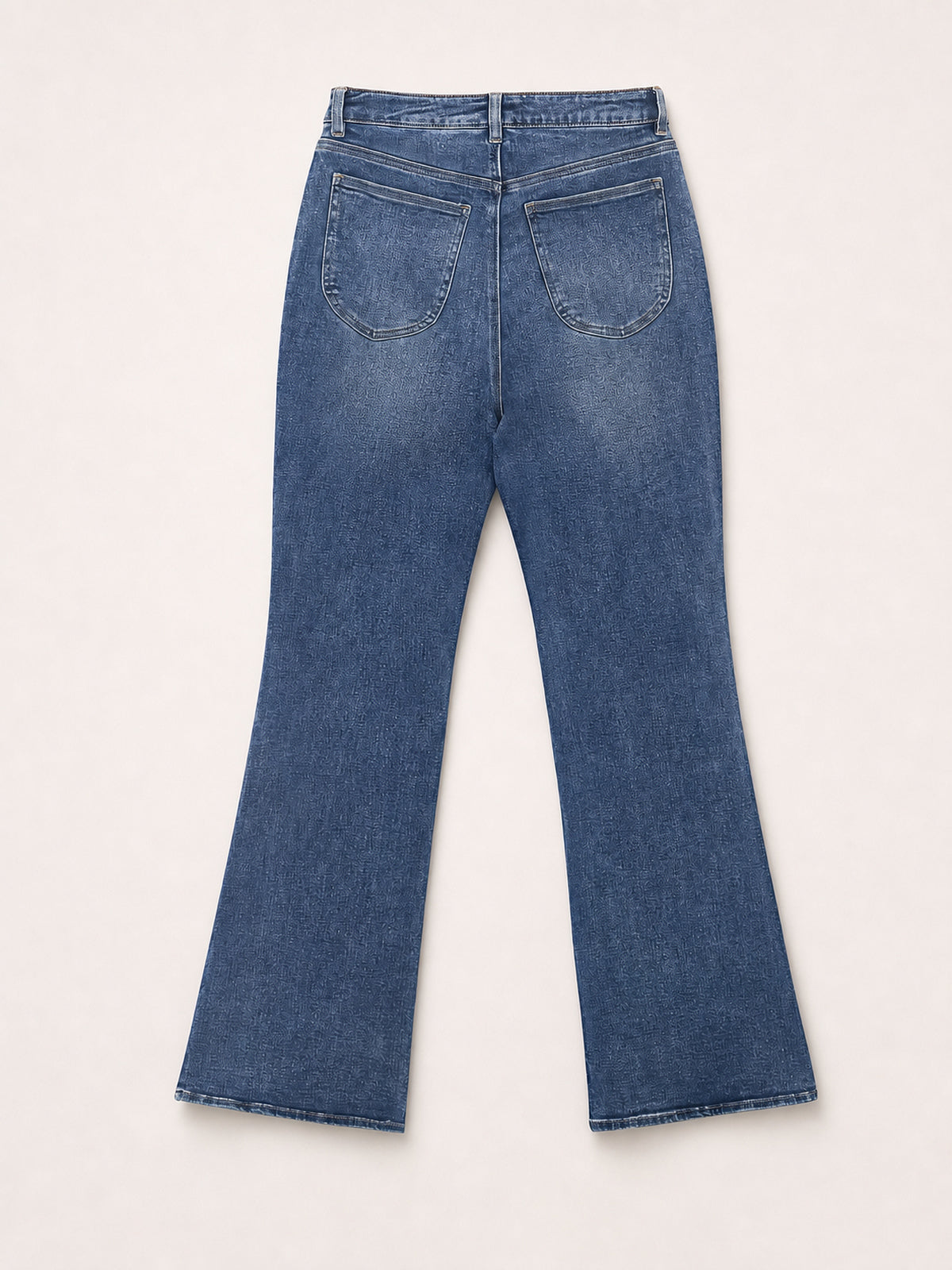 Floral Print Mid-Rise Flare Jeans