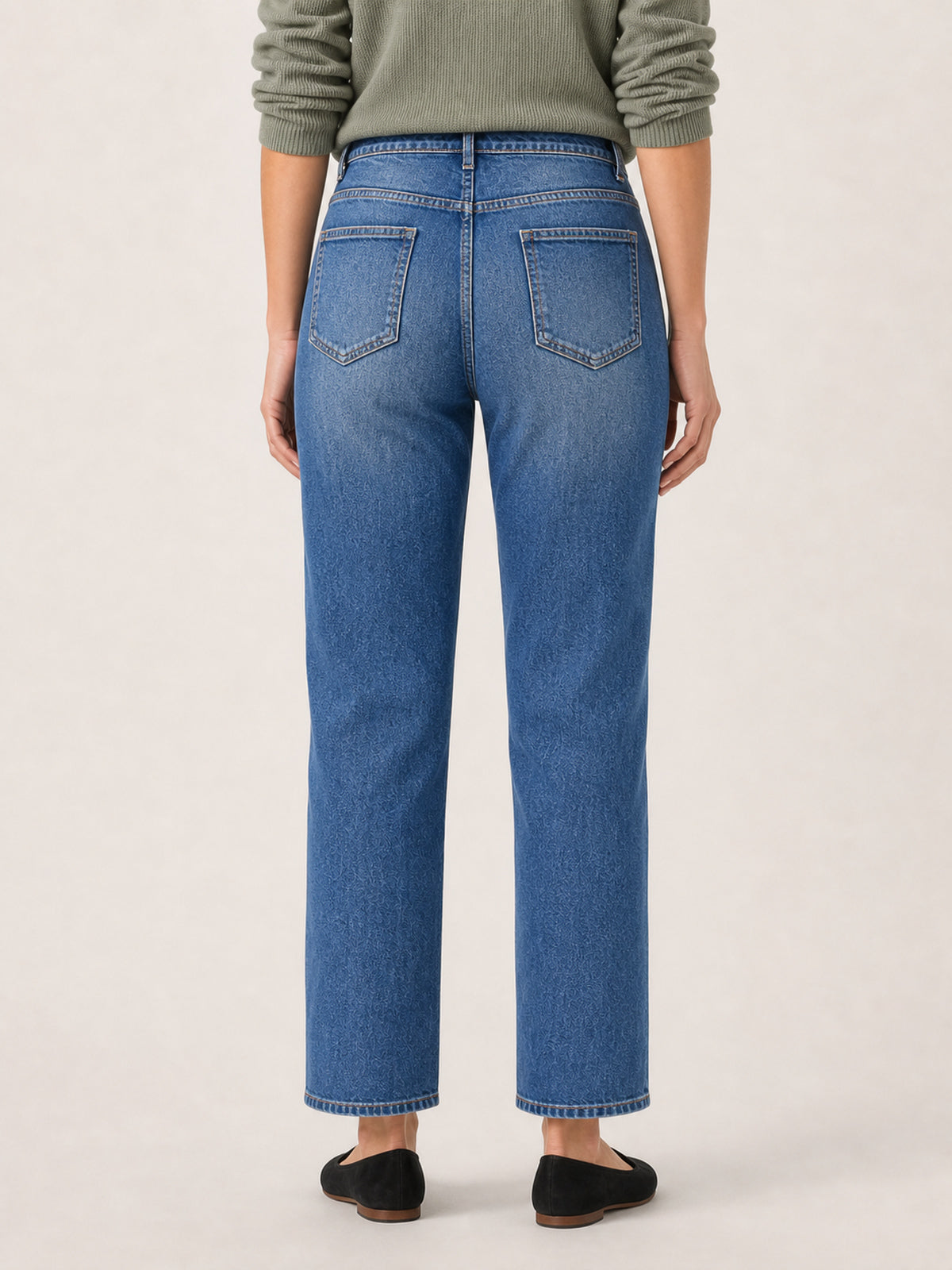 Classic High-Rise Straight Ankle Jeans