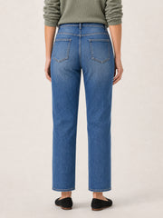 Classic High-Rise Straight Ankle Jeans