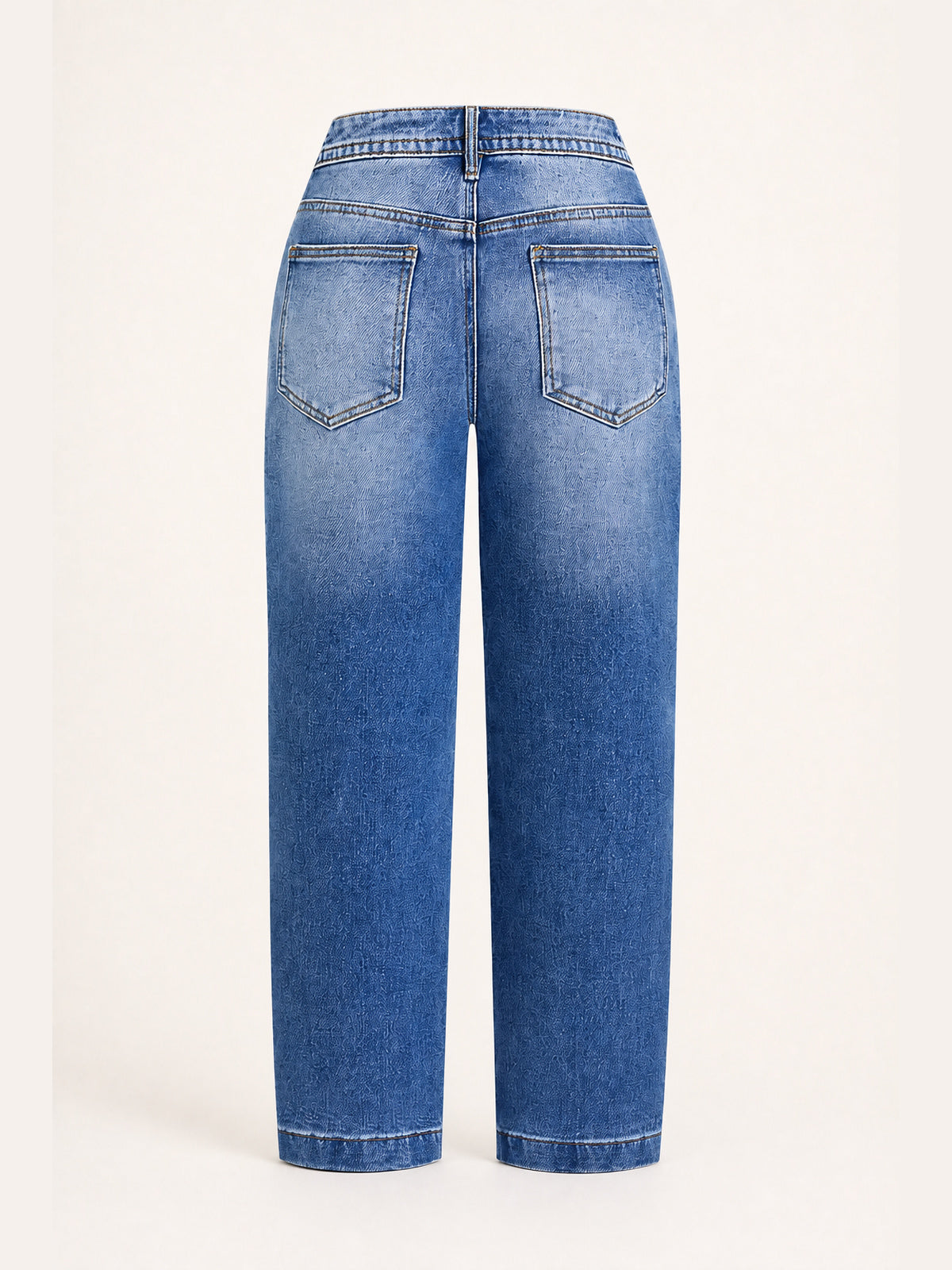 High-Rise Seamed Ankle Straight Jeans