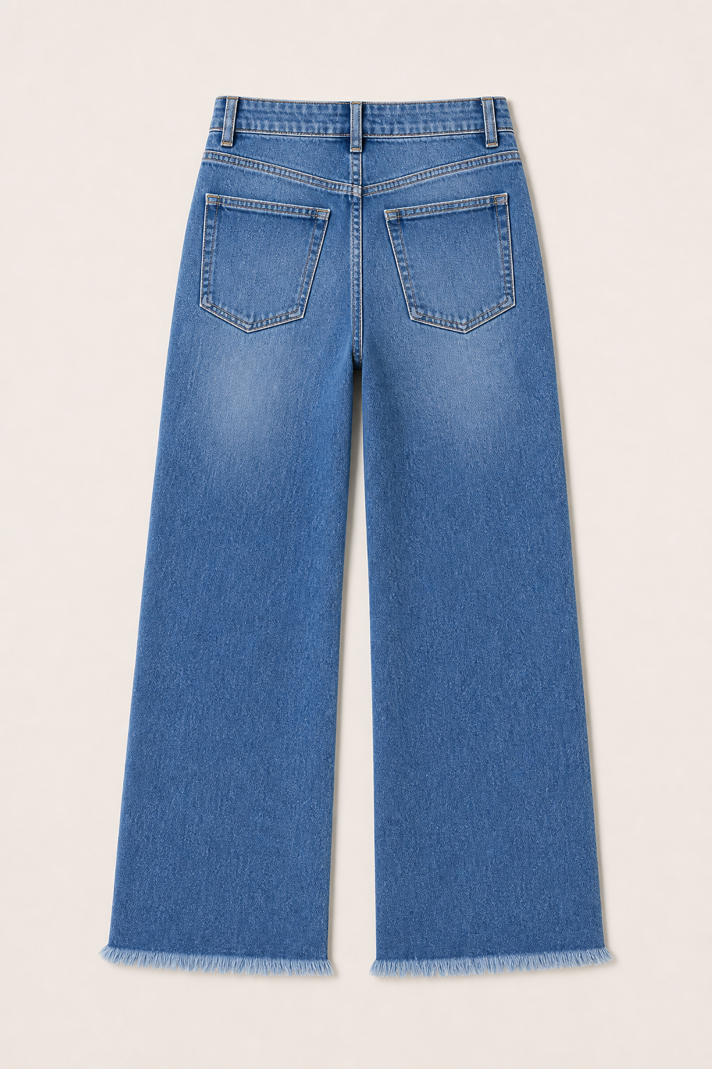Mid-Rise Raw Hem Straight Jeans