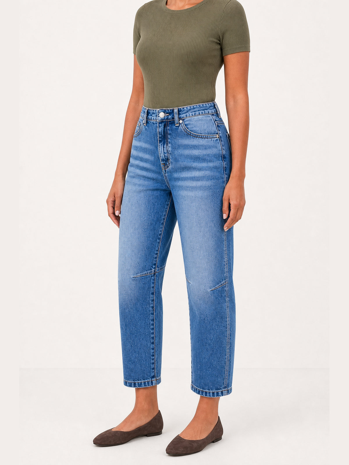 High-Rise Seamed Ankle Straight Jeans