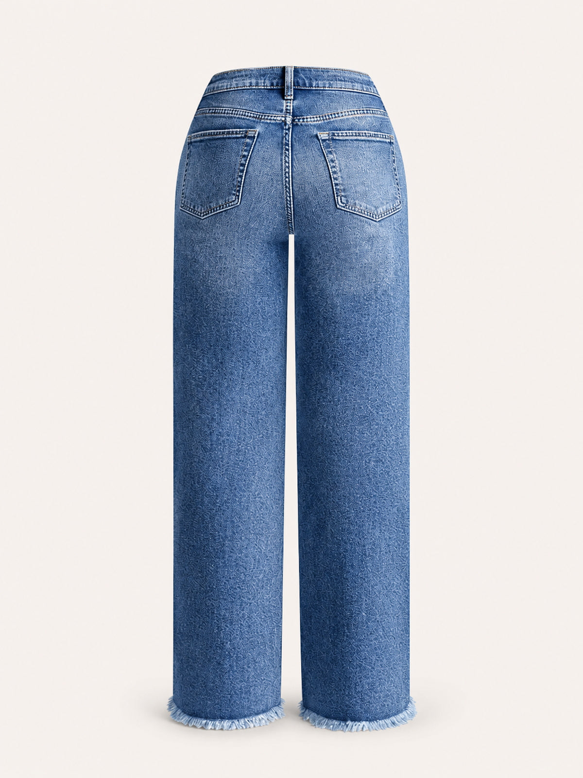 High-Rise Raw-Hem Micro-Flare Jeans