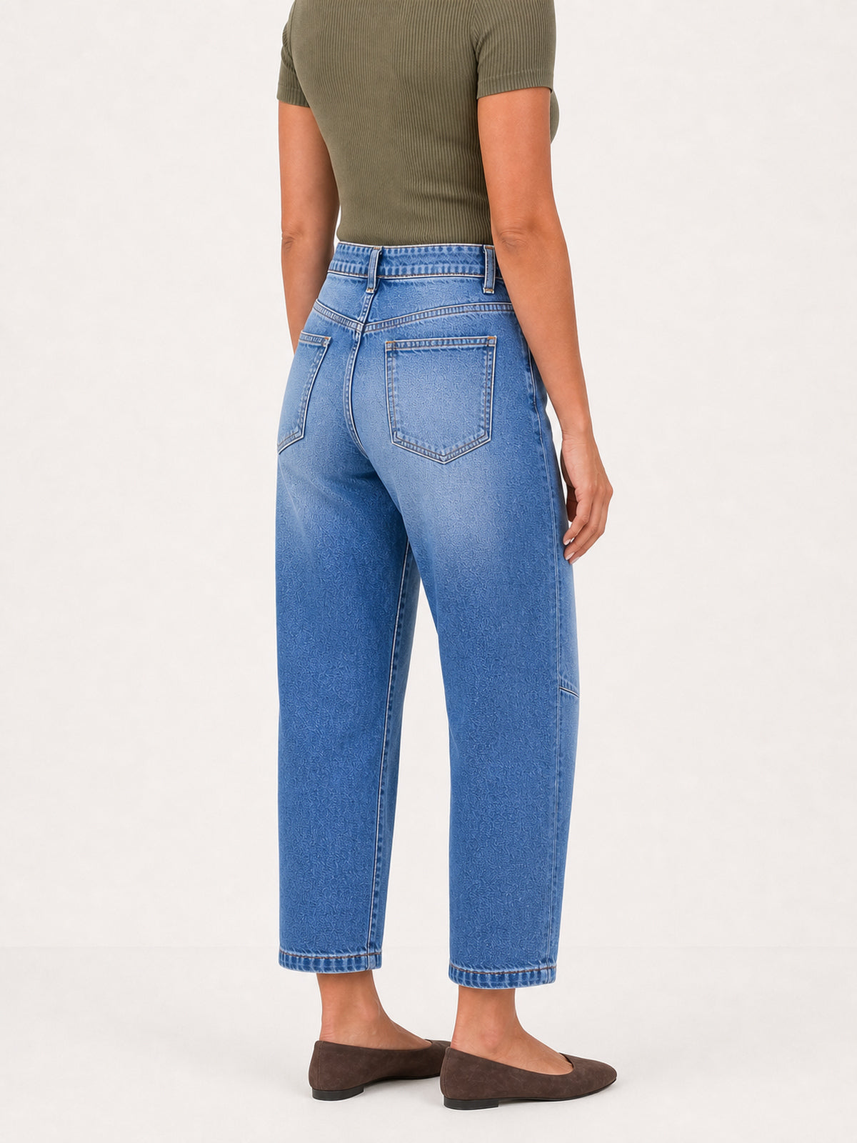 High-Rise Seamed Ankle Straight Jeans