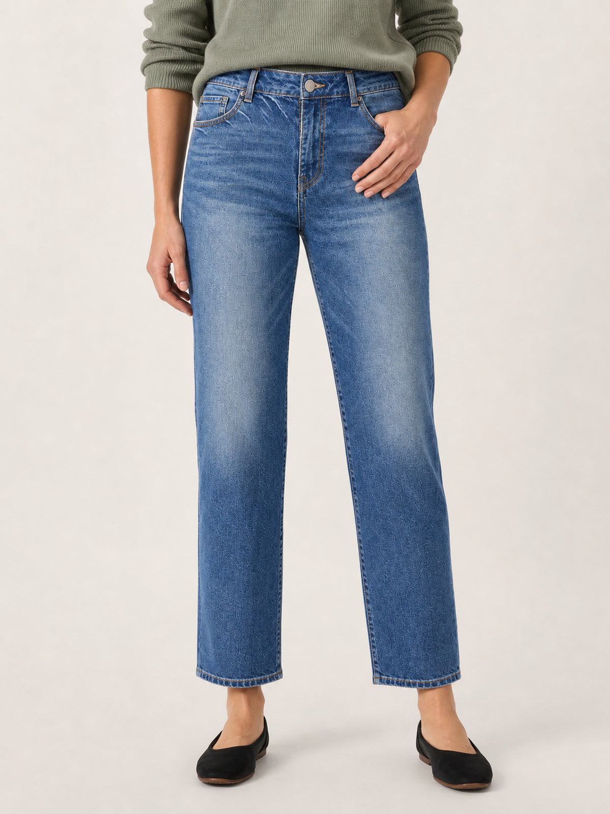 Classic High-Rise Straight Ankle Jeans