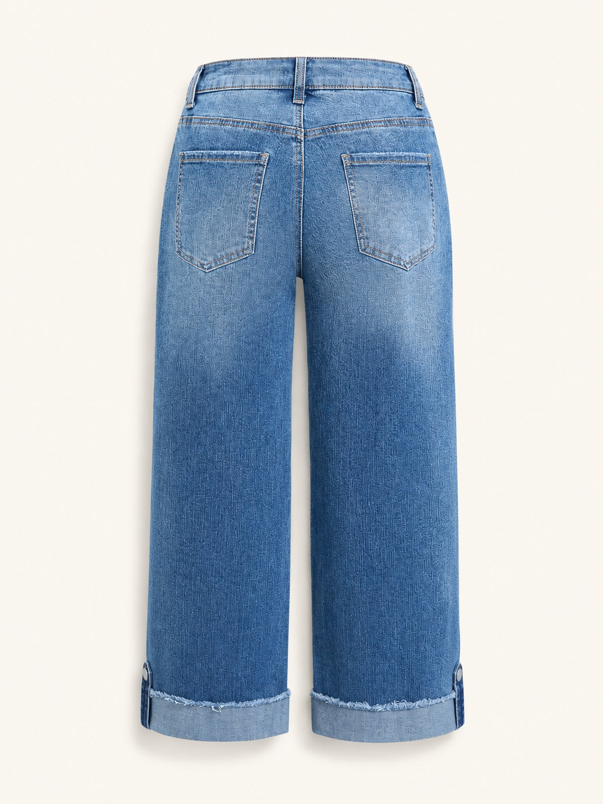 Distressed Boyfriend Jeans with Button Cuffs