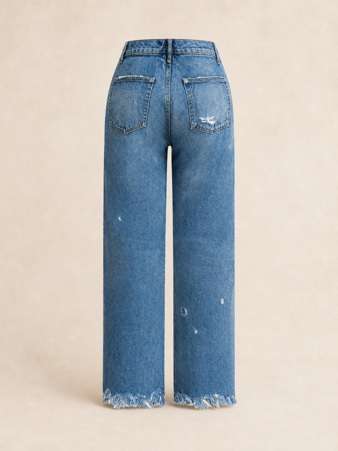 Mid-Rise Light Wash Crop Straight Jeans
